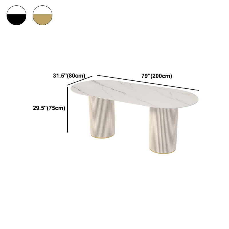 Simplicity Style Oval Dining Table Imitation Marble Home Furniture Clearhalo 'Dining Tables & Seating' 'Dining Tables' 'dining_table' 'furn' 'furn_dining_table' 'Furniture' 'Kitchen & Dining Furniture' 5309528