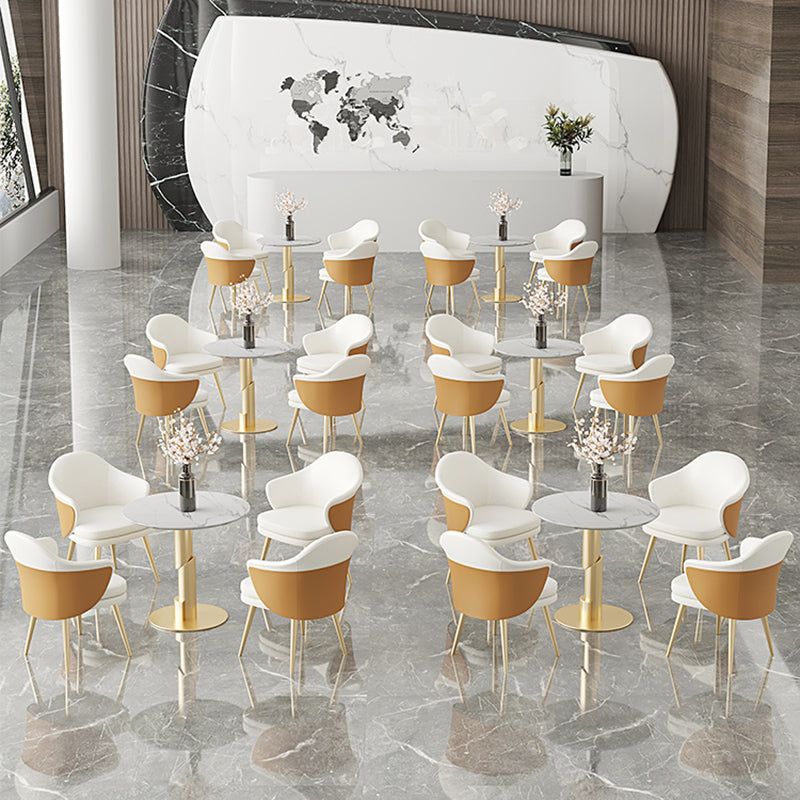 Traditional Luxury Dining Table Sintered Stone Round Table for Dining Room