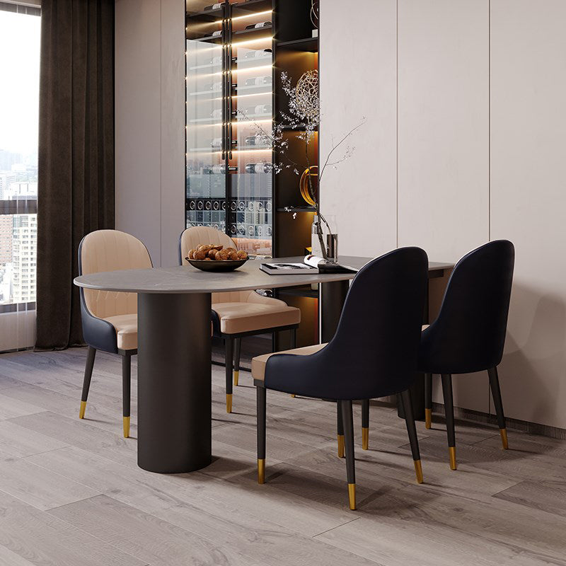 Mueble de piedra de comedor estilo simplicidad con 3 pies