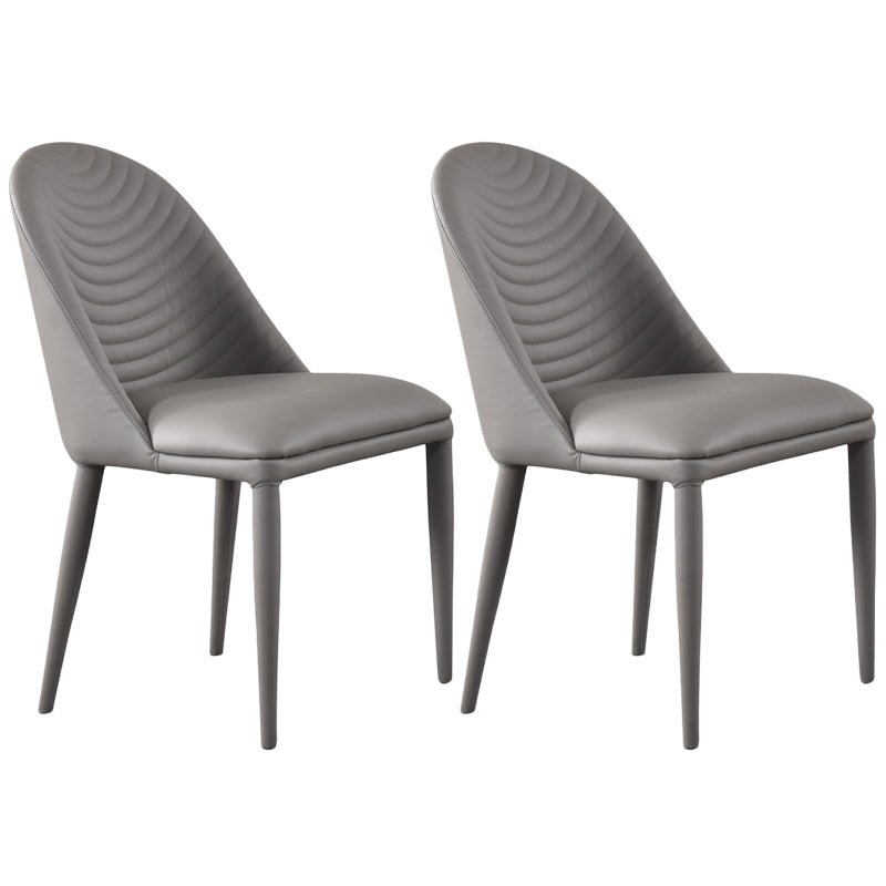 Leather Parsons Chair Modern Furniture in Matte Finish for Indoor Grey 2 Piece Set Clearhalo 'Dining Chairs' 'Dining Tables & Seating' 'dining_chair' 'furn' 'furn_dining_chair' 'Furniture' 'Kitchen & Dining Furniture' 5309610