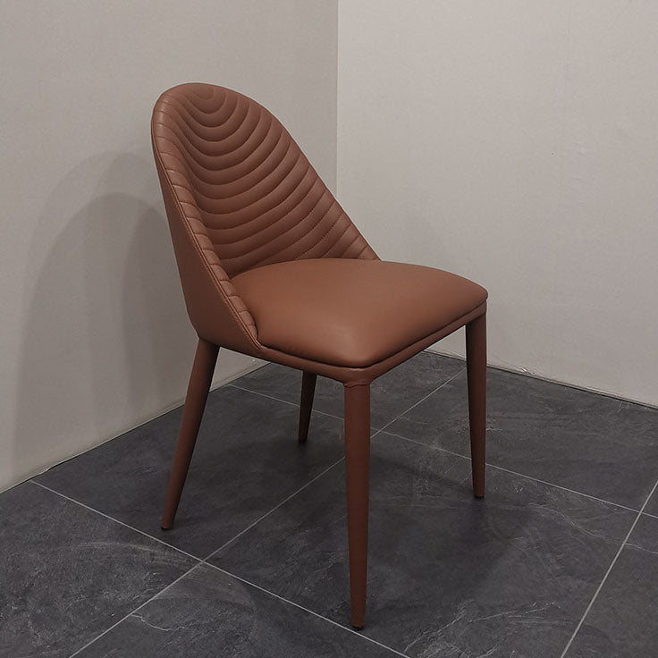 Leather Parsons Chair Modern Furniture in Matte Finish for Indoor Clearhalo 'Dining Chairs' 'Dining Tables & Seating' 'dining_chair' 'furn' 'furn_dining_chair' 'Furniture' 'Kitchen & Dining Furniture' 5309623