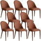Leather Parsons Chair Modern Furniture in Matte Finish for Indoor Dark Brown 8 Piece Set Clearhalo 'Dining Chairs' 'Dining Tables & Seating' 'dining_chair' 'furn' 'furn_dining_chair' 'Furniture' 'Kitchen & Dining Furniture' 5309624