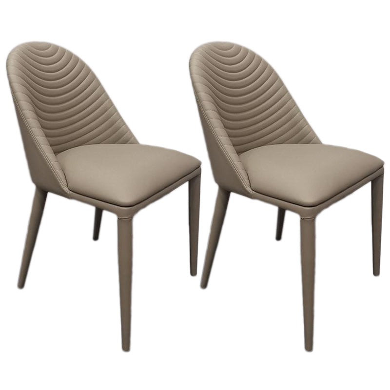 Leather Parsons Chair Modern Furniture in Matte Finish for Indoor Off-White 2 Piece Set Clearhalo 'Dining Chairs' 'Dining Tables & Seating' 'dining_chair' 'furn' 'furn_dining_chair' 'Furniture' 'Kitchen & Dining Furniture' 5309626