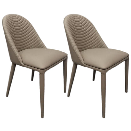 Leather Parsons Chair Modern Furniture in Matte Finish for Indoor Off-White 2 Piece Set Clearhalo 'Dining Chairs' 'Dining Tables & Seating' 'dining_chair' 'furn' 'furn_dining_chair' 'Furniture' 'Kitchen & Dining Furniture' 5309626