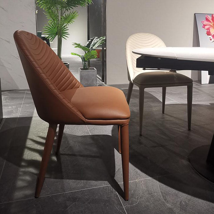 Leather Parsons Chair Modern Furniture in Matte Finish for Indoor Clearhalo 'Dining Chairs' 'Dining Tables & Seating' 'dining_chair' 'furn' 'furn_dining_chair' 'Furniture' 'Kitchen & Dining Furniture' 5309632