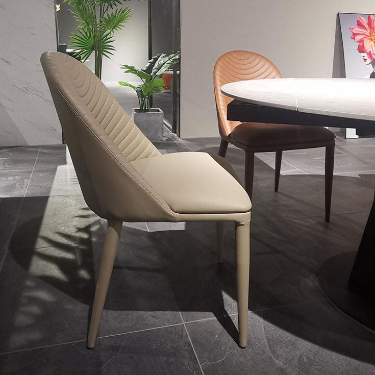 Leather Parsons Chair Modern Furniture in Matte Finish for Indoor Clearhalo 'Dining Chairs' 'Dining Tables & Seating' 'dining_chair' 'furn' 'furn_dining_chair' 'Furniture' 'Kitchen & Dining Furniture' 5309633