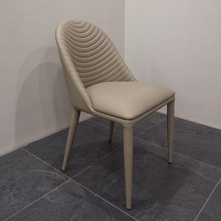 Leather Parsons Chair Modern Furniture in Matte Finish for Indoor Clearhalo 'Dining Chairs' 'Dining Tables & Seating' 'dining_chair' 'furn' 'furn_dining_chair' 'Furniture' 'Kitchen & Dining Furniture' 5309634