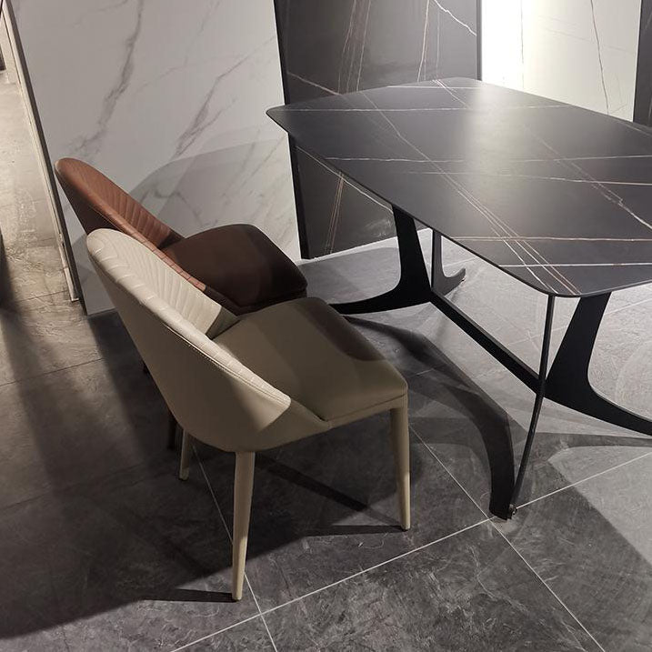 Leather Parsons Chair Modern Furniture in Matte Finish for Indoor Clearhalo 'Dining Chairs' 'Dining Tables & Seating' 'dining_chair' 'furn' 'furn_dining_chair' 'Furniture' 'Kitchen & Dining Furniture' 5309635