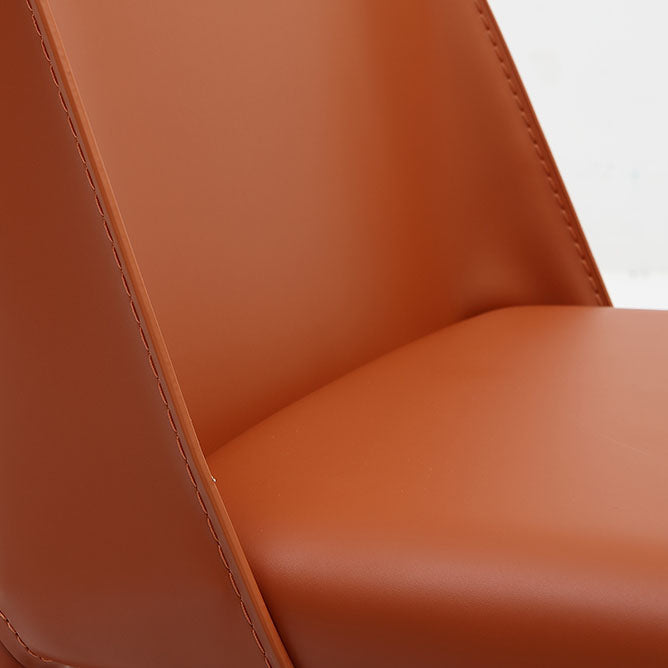 Silla de silla de comedor de cuero contemporánea en acabado mate para casa