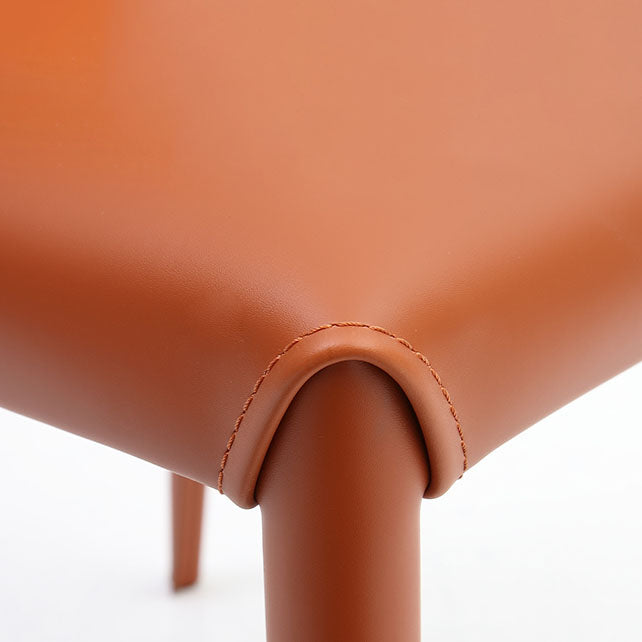 Silla de silla de comedor de cuero contemporánea en acabado mate para casa