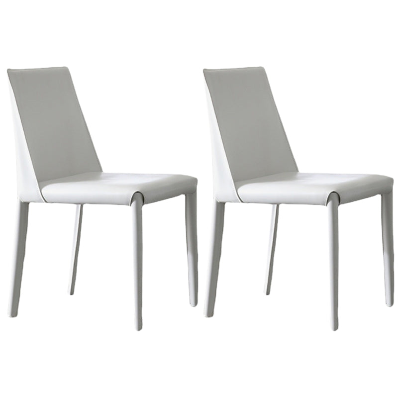 Silla de silla de comedor de cuero contemporánea en acabado mate para casa