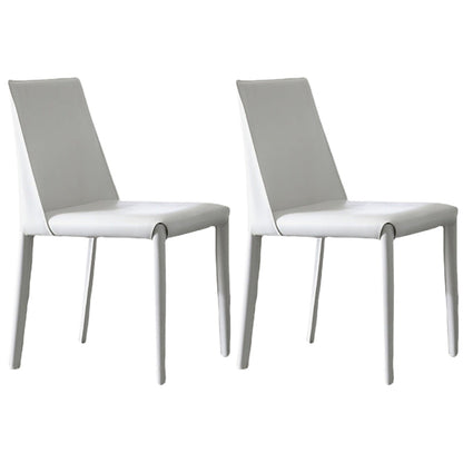 Silla de silla de comedor de cuero contemporánea en acabado mate para casa