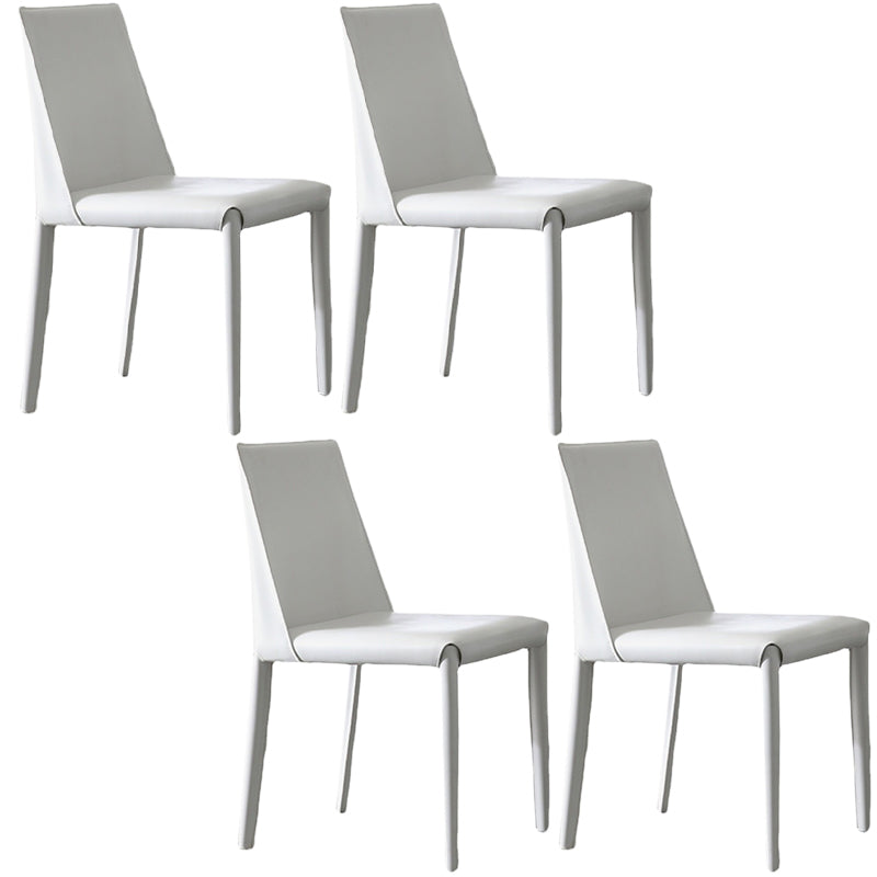 Silla de silla de comedor de cuero contemporánea en acabado mate para casa