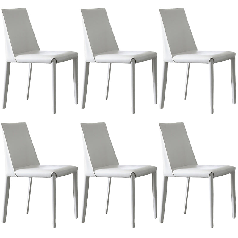 Silla de silla de comedor de cuero contemporánea en acabado mate para casa