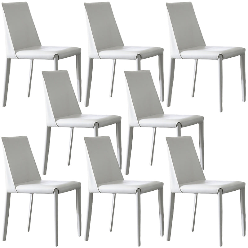 Silla de silla de comedor de cuero contemporánea en acabado mate para casa