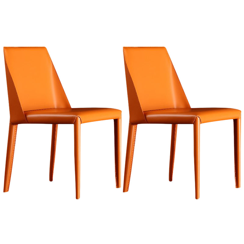 Silla de silla de comedor de cuero contemporánea en acabado mate para casa