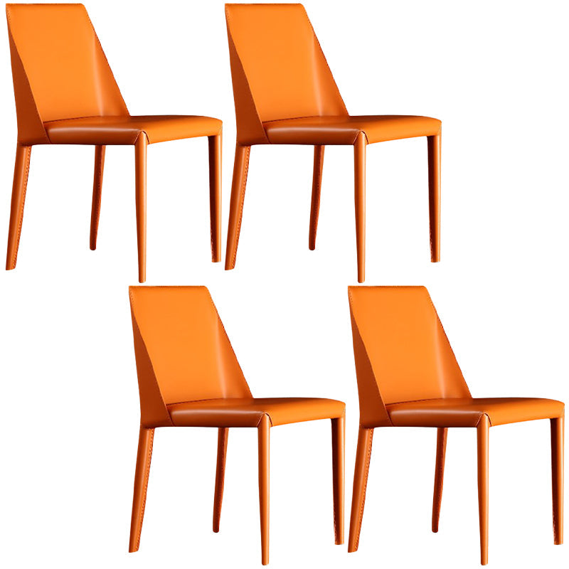 Silla de silla de comedor de cuero contemporánea en acabado mate para casa