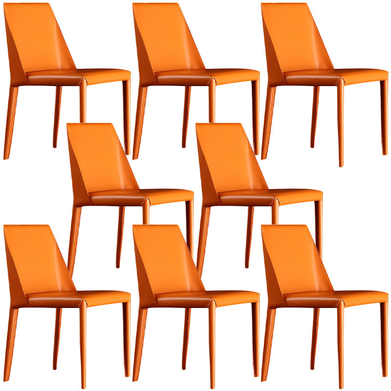 Silla de silla de comedor de cuero contemporánea en acabado mate para casa