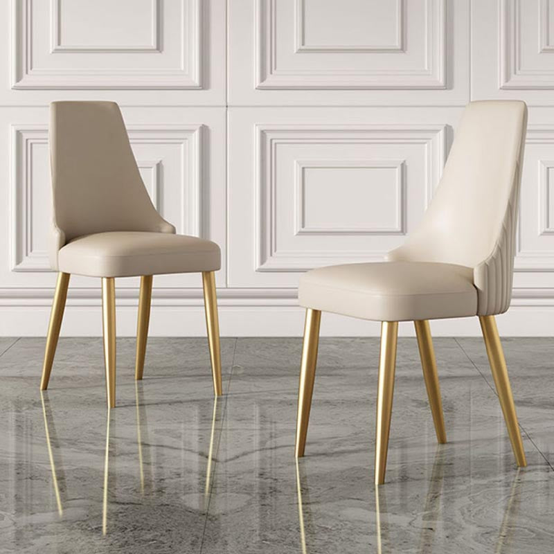 Glam Upholstered Dining Chair Leather Dining Chair with Gold Legs Clearhalo 'Dining Chairs' 'Dining Tables & Seating' 'dining_chair' 'furn' 'furn_dining_chair' 'Furniture' 'Kitchen & Dining Furniture' 5309818