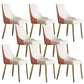 Glam Upholstered Dining Chair Leather Dining Chair with Gold Legs Orange White 8 Piece Set Clearhalo 'Dining Chairs' 'Dining Tables & Seating' 'dining_chair' 'furn' 'furn_dining_chair' 'Furniture' 'Kitchen & Dining Furniture' 5309825