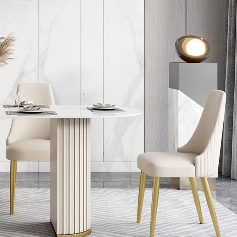 Glam Upholstered Dining Chair Leather Dining Chair with Gold Legs Clearhalo 'Dining Chairs' 'Dining Tables & Seating' 'dining_chair' 'furn' 'furn_dining_chair' 'Furniture' 'Kitchen & Dining Furniture' 5309828