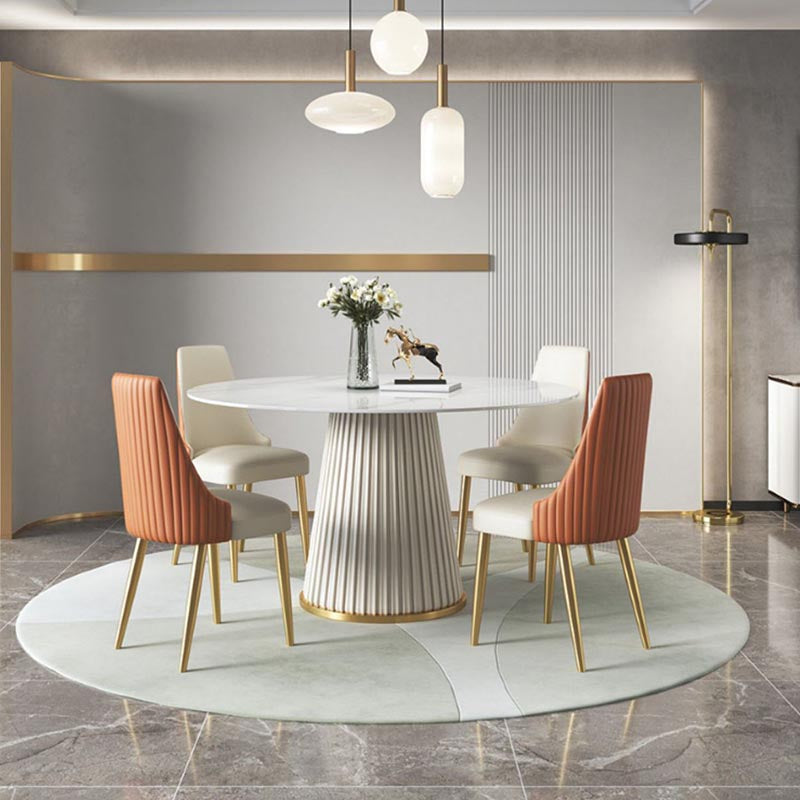 Glam Upholstered Dining Chair Leather Dining Chair with Gold Legs Clearhalo 'Dining Chairs' 'Dining Tables & Seating' 'dining_chair' 'furn' 'furn_dining_chair' 'Furniture' 'Kitchen & Dining Furniture' 5309829