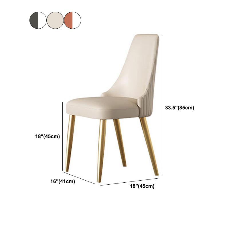 Glam Upholstered Dining Chair Leather Dining Chair with Gold Legs Clearhalo 'Dining Chairs' 'Dining Tables & Seating' 'dining_chair' 'furn' 'furn_dining_chair' 'Furniture' 'Kitchen & Dining Furniture' 5309833