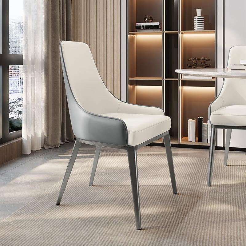Silla de cuero de imitación tapizada silla de comedor contemporánea