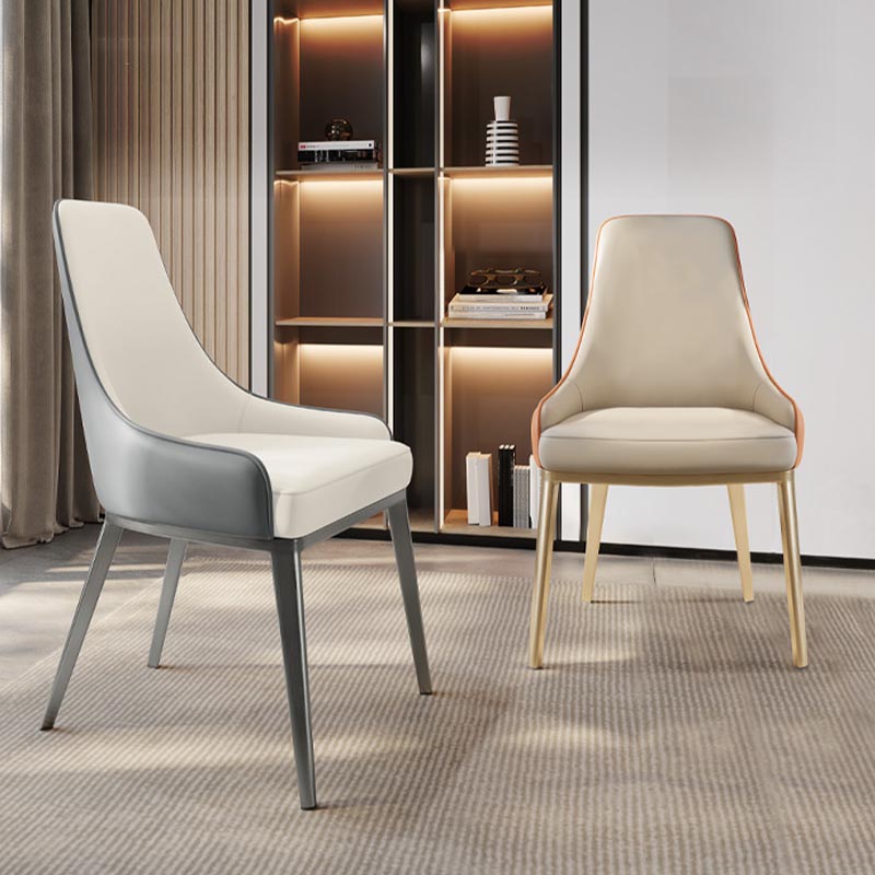 Silla de cuero de imitación tapizada silla de comedor contemporánea