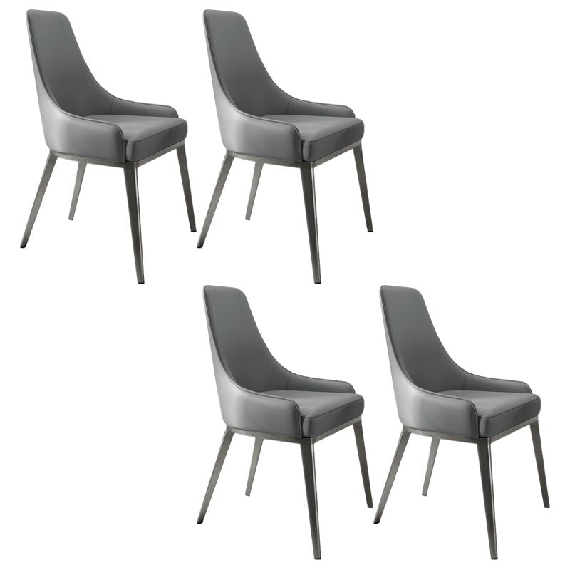 Silla de cuero de imitación tapizada silla de comedor contemporánea