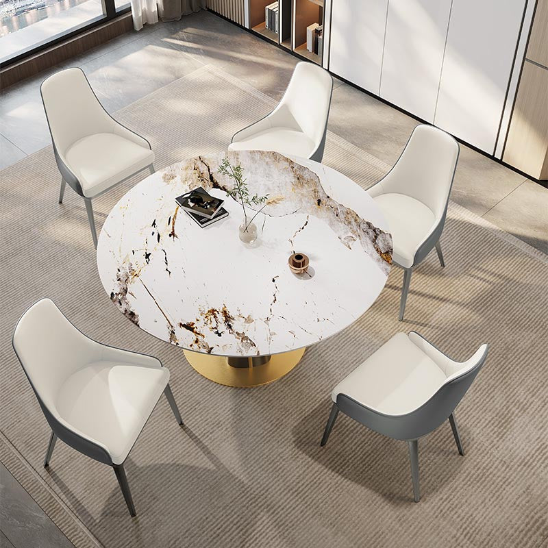Silla de cuero de imitación tapizada silla de comedor contemporánea