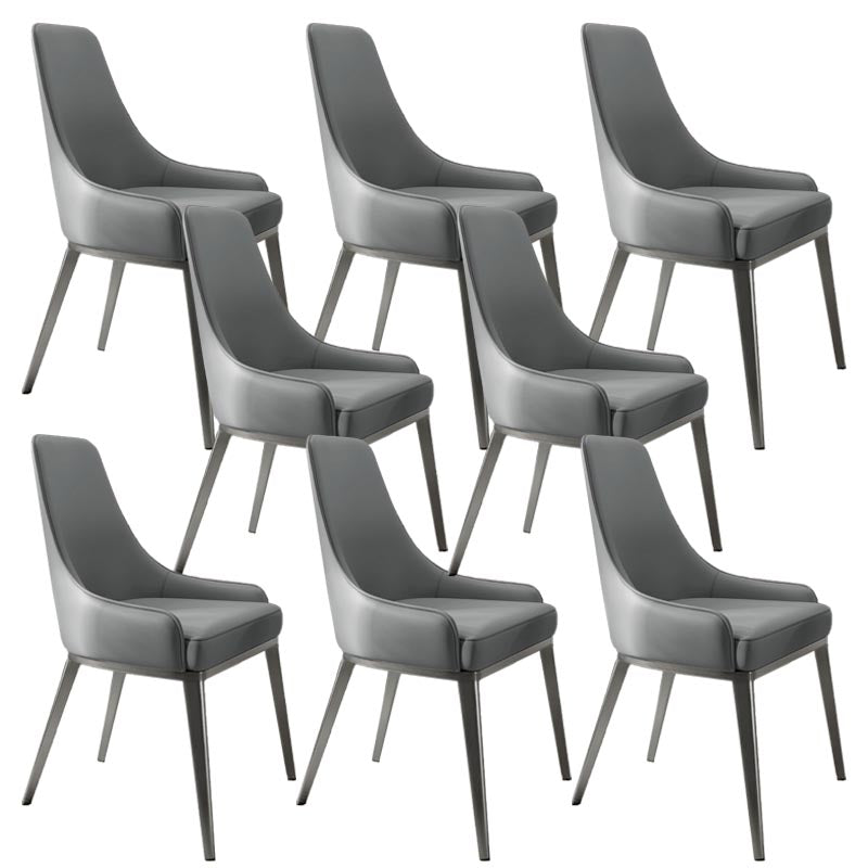 Silla de cuero de imitación tapizada silla de comedor contemporánea