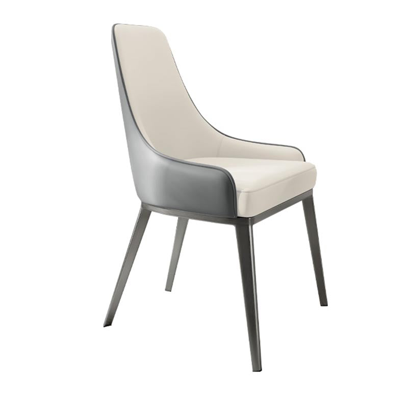 Silla de cuero de imitación tapizada silla de comedor contemporánea