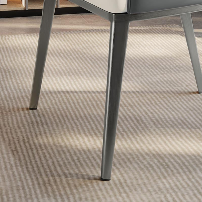 Silla de cuero de imitación tapizada silla de comedor contemporánea