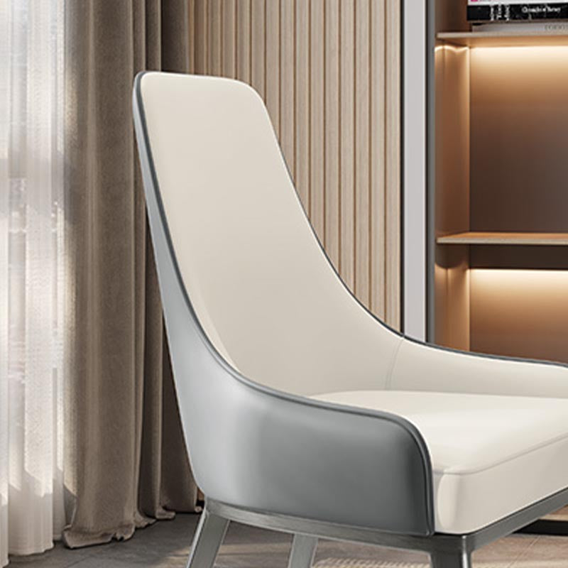 Silla de cuero de imitación tapizada silla de comedor contemporánea