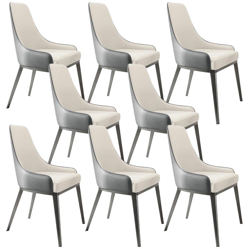 Silla de cuero de imitación tapizada silla de comedor contemporánea