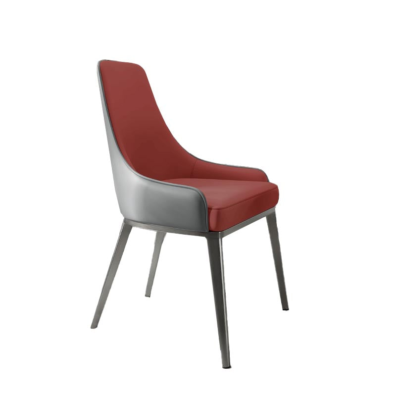 Silla de cuero de imitación tapizada silla de comedor contemporánea