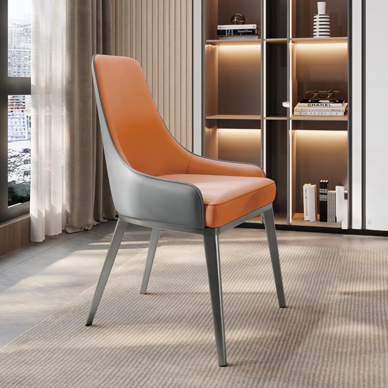 Silla de cuero de imitación tapizada silla de comedor contemporánea