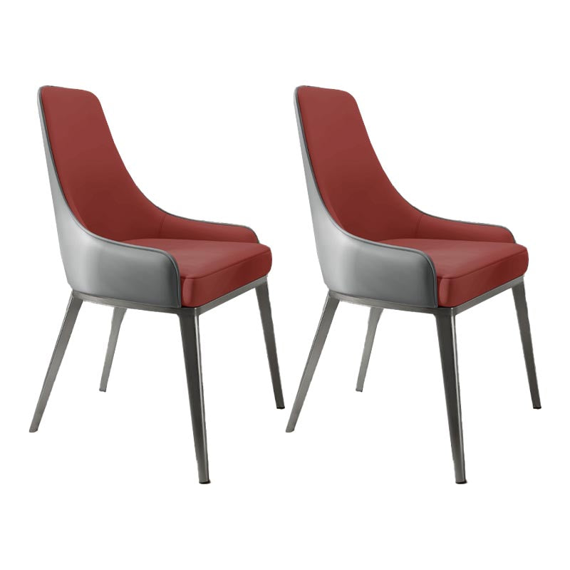 Silla de cuero de imitación tapizada silla de comedor contemporánea