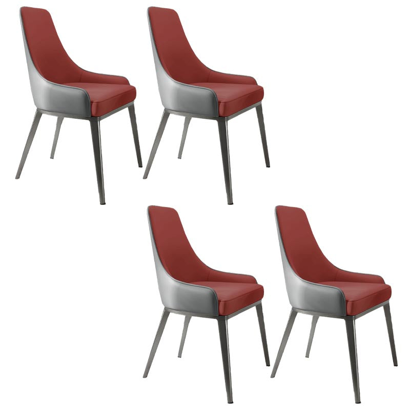 Silla de cuero de imitación tapizada silla de comedor contemporánea