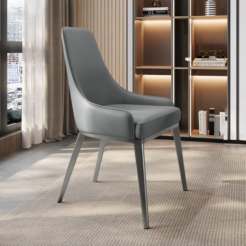 Silla de cuero de imitación tapizada silla de comedor contemporánea