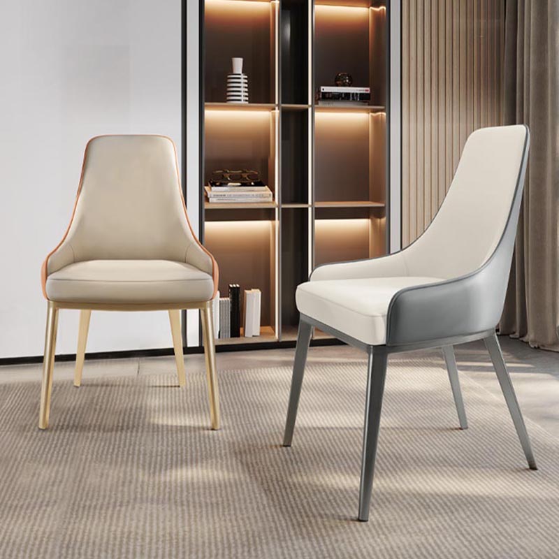 Silla de cuero de imitación tapizada silla de comedor contemporánea