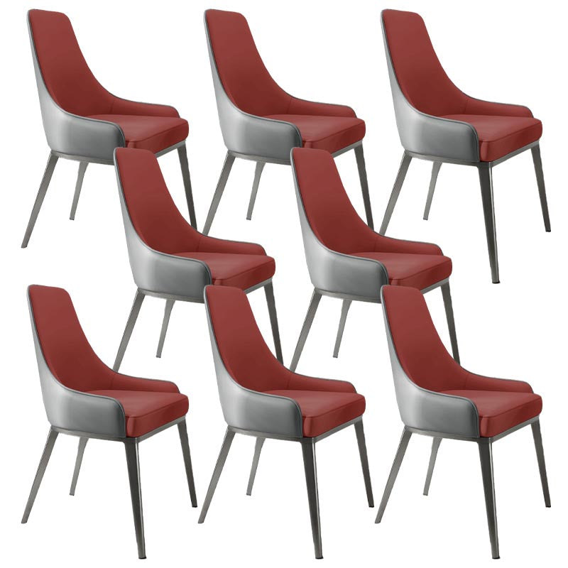 Silla de cuero de imitación tapizada silla de comedor contemporánea