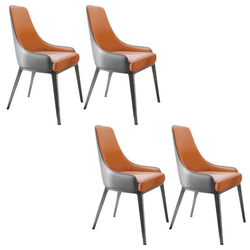 Silla de cuero de imitación tapizada silla de comedor contemporánea