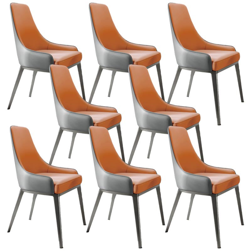 Silla de cuero de imitación tapizada silla de comedor contemporánea
