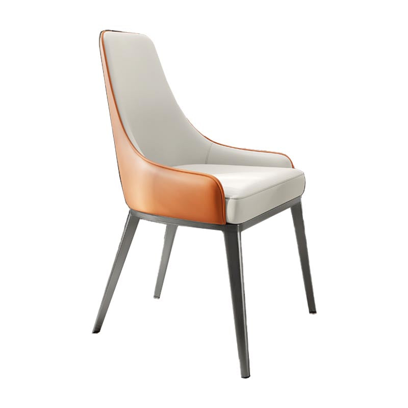 Silla de cuero de imitación tapizada silla de comedor contemporánea