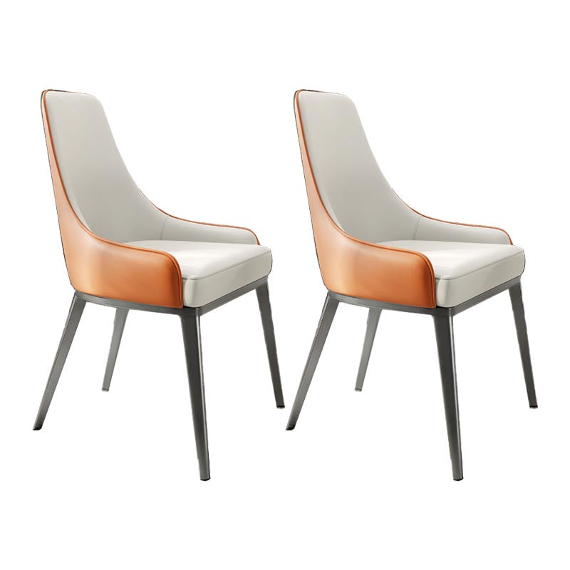 Silla de cuero de imitación tapizada silla de comedor contemporánea