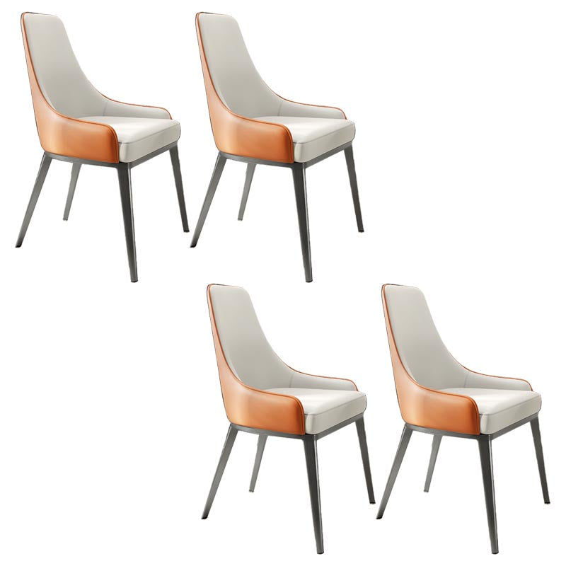Silla de cuero de imitación tapizada silla de comedor contemporánea