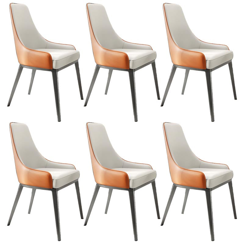 Silla de cuero de imitación tapizada silla de comedor contemporánea