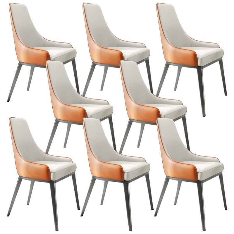 Silla de cuero de imitación tapizada silla de comedor contemporánea